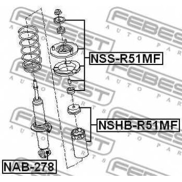 Втулка, амортизатор FEBEST NAB-278-1