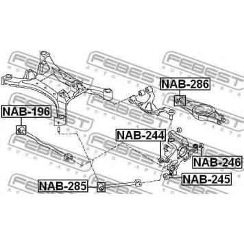 Подвеска рычага независимой подвески колеса FEBEST NAB-286-1