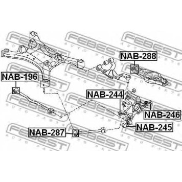 Подвеска рычага независимой подвески колеса FEBEST NAB-287-1