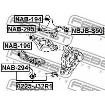 Подвеска рычага независимой подвески колеса FEBEST NAB-295-1