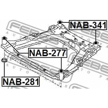 Втулка балки моста FEBEST NAB-341-1