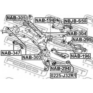 Опора, дифференциал FEBEST NAB-347-1
