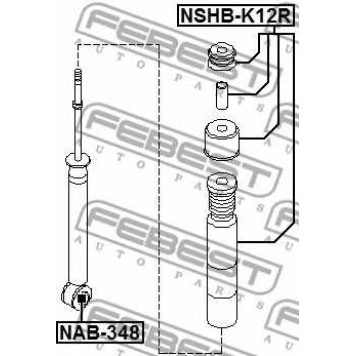 Втулка, амортизатор FEBEST NAB-348-1