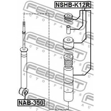 Втулка, амортизатор FEBEST NAB-350-1