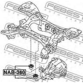 Втулка балки моста FEBEST NAB-360-1