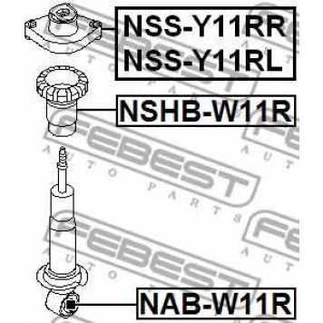 Втулка, амортизатор FEBEST NAB-W11R-1