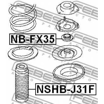 Подшипник опоры стойки амортизатора FEBEST NB-FX35-1