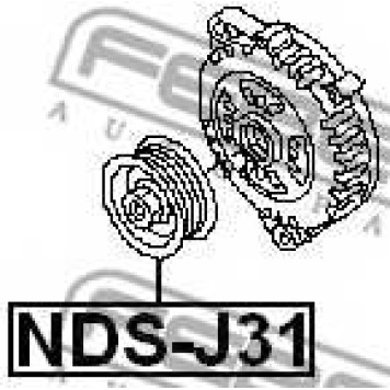 Ременный шкив, генератор FEBEST NDS-J31-1