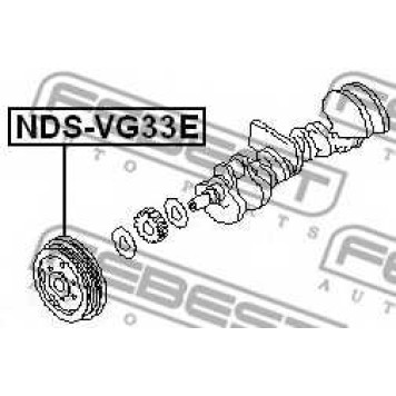 Ременный шкив коленвала FEBEST NDS-VG33E-1