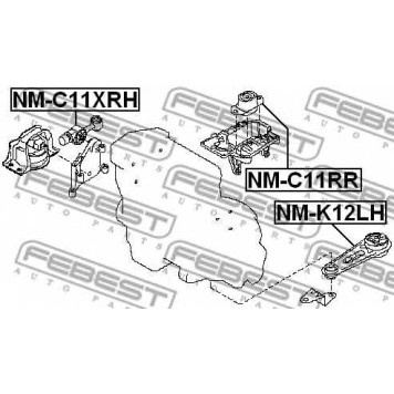 Подвеска двигателя FEBEST NM-C11XRH-1