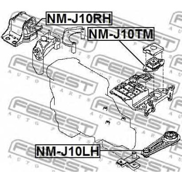 Подвеска коробки передач FEBEST NM-J10TM-1