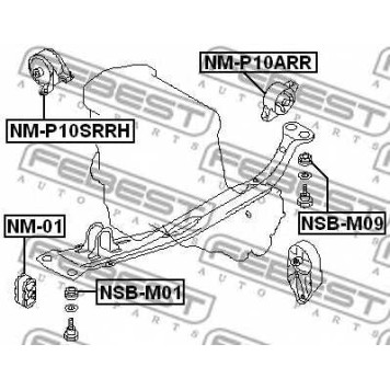Подвеска двигателя FEBEST NM-P10ARR-1