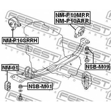 Подвеска двигателя FEBEST NM-P10SRRH-1