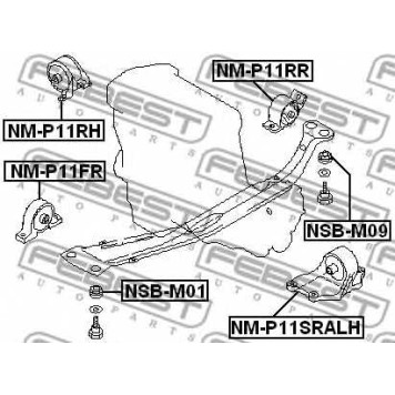 Подвеска двигателя FEBEST NM-P11SRALH-1