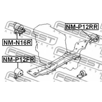 Подвеска двигателя FEBEST NM-P12FR-1