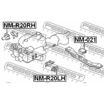 Подвеска двигателя FEBEST NM-R20RH-1