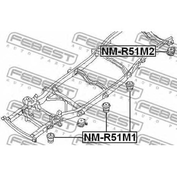 Втулка балки моста FEBEST NM-R51M1-1