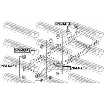 Втулка балки моста FEBEST NM-SAF1-1