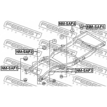 Втулка балки моста FEBEST NM-SAF3-1
