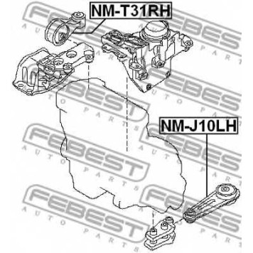 Подвеска двигателя FEBEST NM-T31RH-1