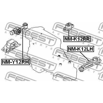 Подвеска двигателя FEBEST NM-Y12RH-1