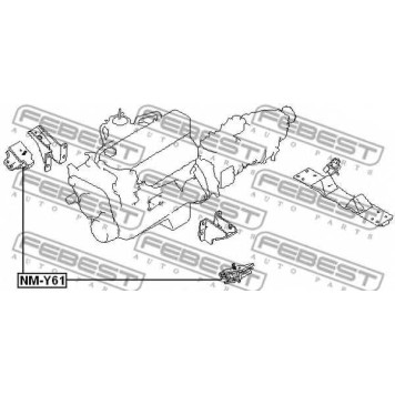 Подвеска двигателя FEBEST NM-Y61-1