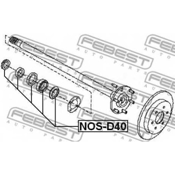 Подшипник приводного вала FEBEST NOS-D40-1