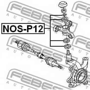 Ремкомплект, поворотный кулак FEBEST NOS-P12-1