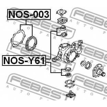 Ремкомплект, поворотный кулак FEBEST NOS-Y61-1