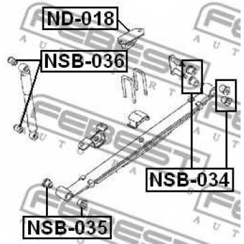 Втулка листовой рессоры FEBEST NSB-035-1