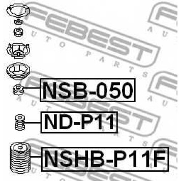 Дистанционная труба, амортизатор FEBEST NSB-050-1