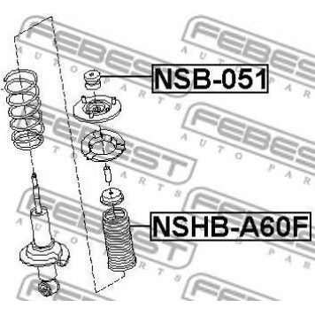 Дистанционная труба, амортизатор FEBEST NSB-051-1