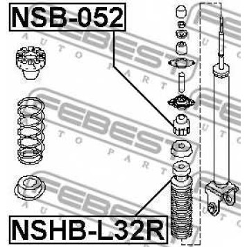 Дистанционная труба, амортизатор FEBEST NSB-052-1