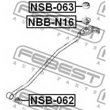 Втулка, шток вилки переключения передач FEBEST NSB-062-1