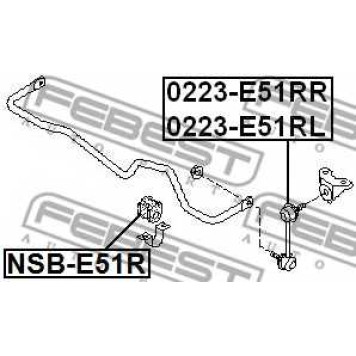 Опора стабилизатора FEBEST NSB-E51R-1