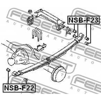 Втулка листовой рессоры FEBEST NSB-F22-1