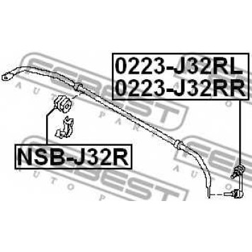 Опора стабилизатора FEBEST NSB-J32R-1
