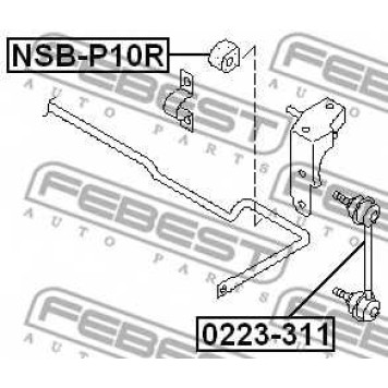 Опора стабилизатора FEBEST NSB-P10R-1