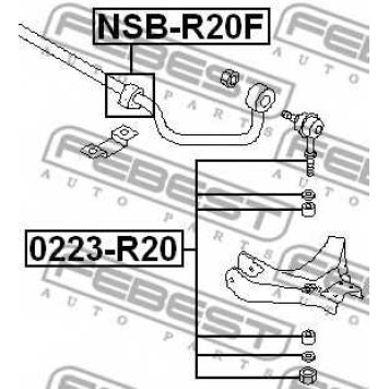 Опора стабилизатора FEBEST NSB-R20F-1