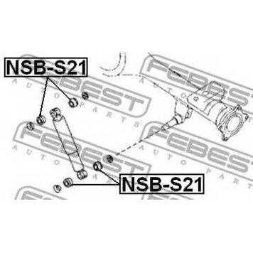 Дистанционная труба, амортизатор FEBEST NSB-S21-1