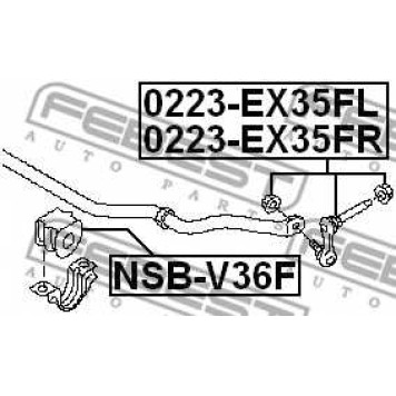 Опора стабилизатора FEBEST NSB-V36F-1