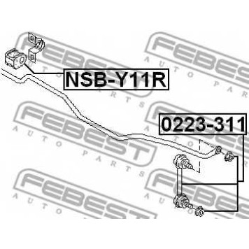 Опора стабилизатора FEBEST NSB-Y11R-1