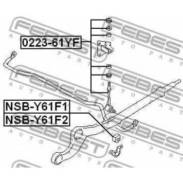 Опора стабилизатора FEBEST NSB-Y61F1-1