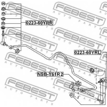 Опора стабилизатора FEBEST NSB-Y61R2-1