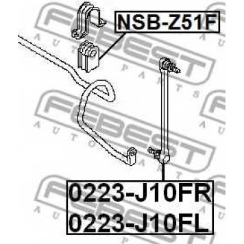 Опора стабилизатора FEBEST NSB-Z51F-1