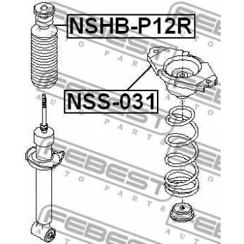 Пыльник амортизатора FEBEST NSHB-P12R-1