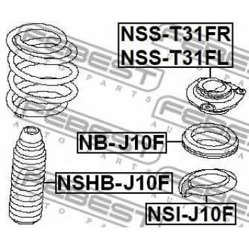Тарелка пружины FEBEST NSI-J10F-1