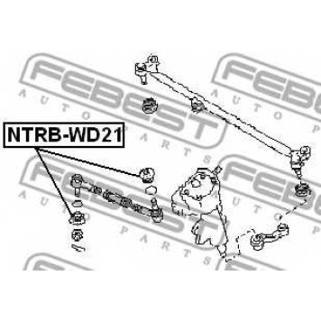 Ремкомплект, наконечник поперечной рулевой тяги FEBEST NTRB-WD21-1