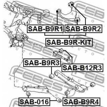 Подвеска рычага независимой подвески колеса FEBEST SAB-B9R-KIT-1