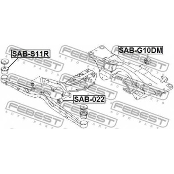 Втулка балки моста FEBEST SAB-S11R-1